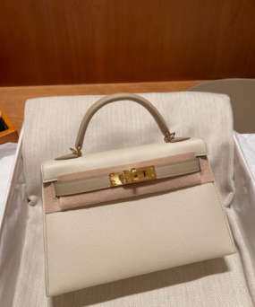 에르메스 미니 켈리백 화이트 에토프 금장 앱송